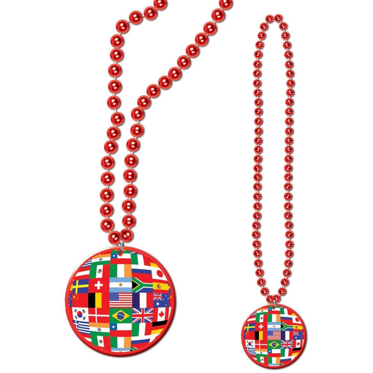 Beads w/International Flag Medallion (Pack of 12)